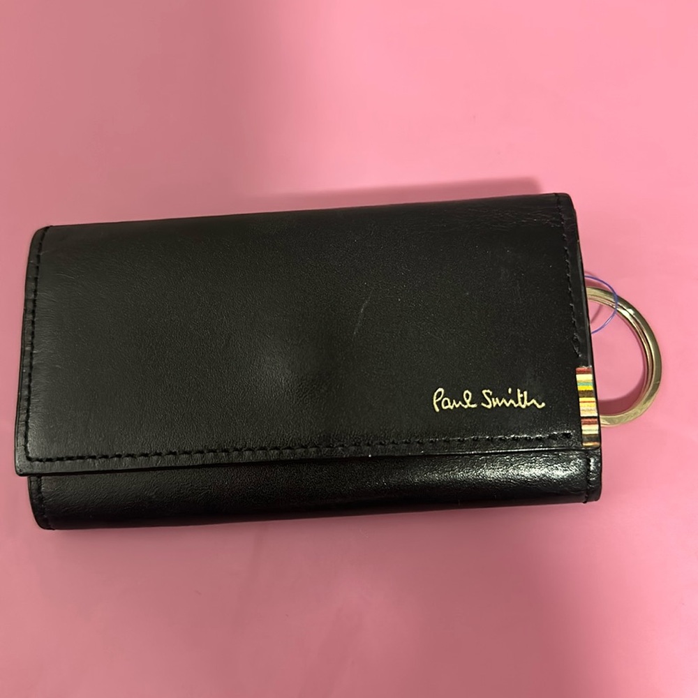 PAUL SMITH leather key case black leather